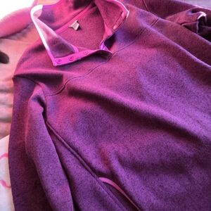 Eddie Bauer Magenta Fleece Pullover with Pink Trim